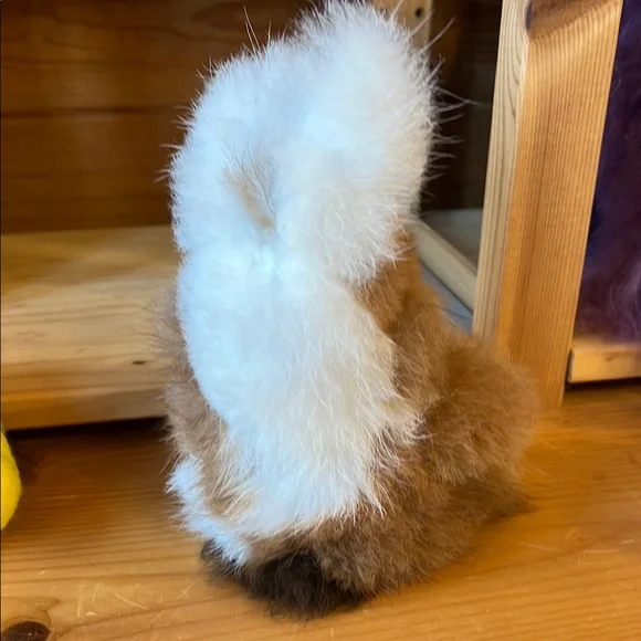 031. 100% Alpaca Stuffed Animal - Brown and White bunny - Picture 2 of 4